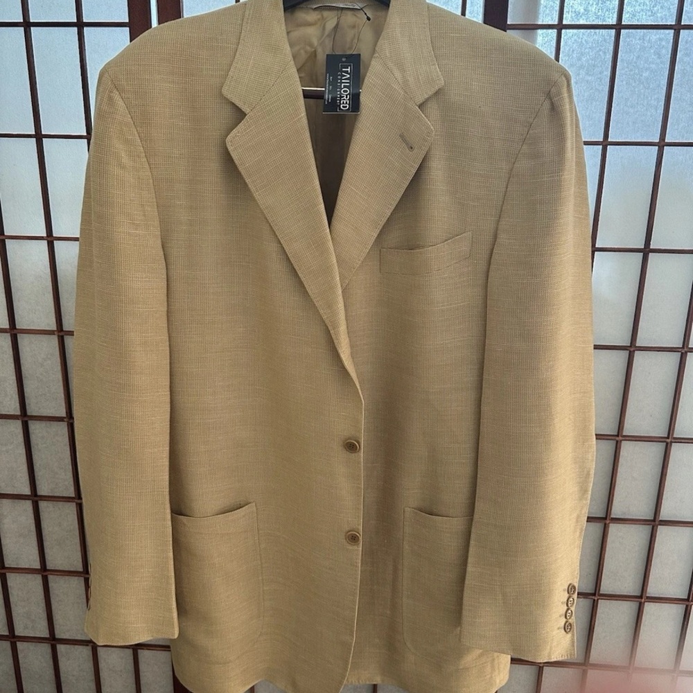 Canali men's Tan Linen sport jacket size 58 L